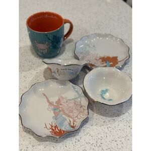 Disney Parks Little Mermaid Ariel Nautical Dishes “ Fairy Tales & Sea Shells”